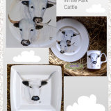 Hand Painted "White Park" on Fine Bone China