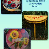 Past Commissions. Hand Painted Table Tops