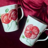 Two Unique Hand Painted Mugs £50 Plus extra for P&P. Presented individually in Gift Boxes.