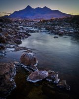 The Cuillins from Sligachan, evening