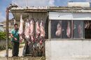 Butchers shop/slaughter house on the road to Berat in central Albania. - 2009<br><br><br><br><br><br>