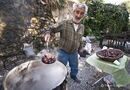 Boiling chestnuts at the chestnut festival, held on the last weekend in October, at Arna on the slopes of the Taygetos mountains, Lakonia, Peloponnese, Greece.<br><br><br><br><br><br>