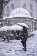 Snow storm in the Hippodrome, Istanbul.<br><br><br><br><br><br>