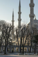 Early morning in the Hippoderome with the Sultan Ahmet Mosque in the background, Sultanahmet, Istanbul, Turkey.<br><br><br><br><br><br>