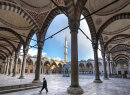 The courtyard of the Blue Mosque, Sultanahmet, Istanbul. <br><br><br><br><br><br>