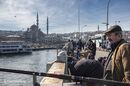 Fishermen on Galata Bridge, Istanbul.<br><br><br><br><br><br>