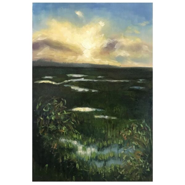 Holkham Marsh (sold) expressive oil painting of Holkham marsh