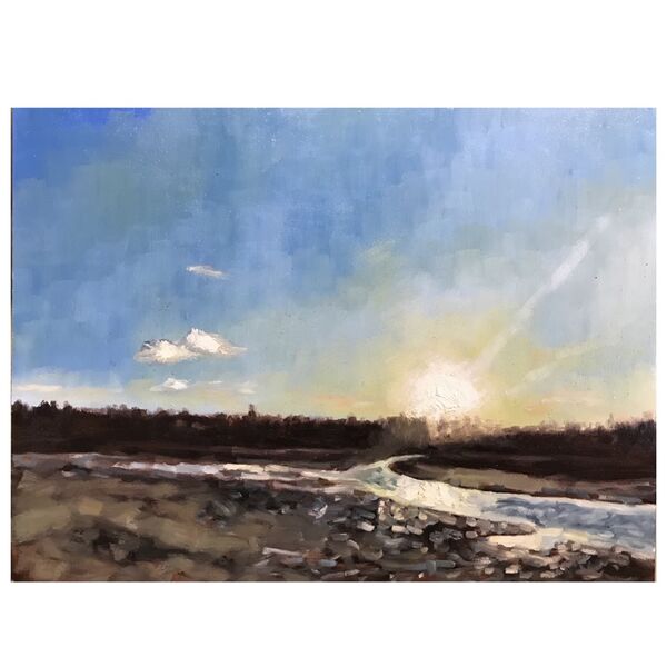 Holkham Beach (Sold) impressionist oil painting of beach
