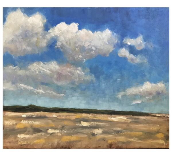 Brancaster Beach expressive oil painting of Brancaster Beach
