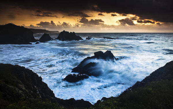 Surf at sunset
