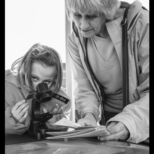 At a local street science fair for children