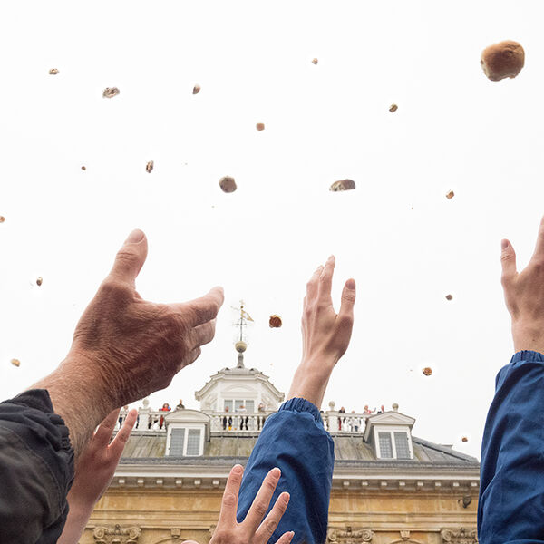 Bun Throwing 2022. A centuries old tradition to celebrate Royal occasions (The Queen's Jubilee)