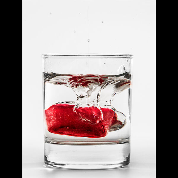 Melting coloured ice cube (1)