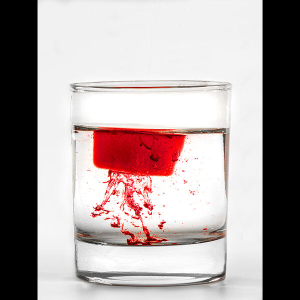 Melting coloured ice cube (2)