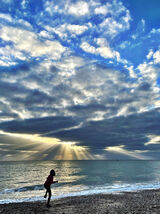 Skimming stones.