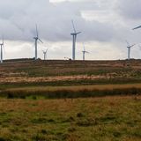 Wind Turbines in rural countryside on the Scottish Borders September 2019