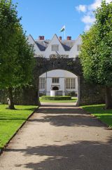 St. Fagans Castle through an archway