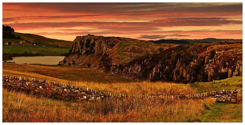 Peel Crags, looking to Highshield and Crag Lough