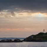 Fidra Lighthouse at Sunset.