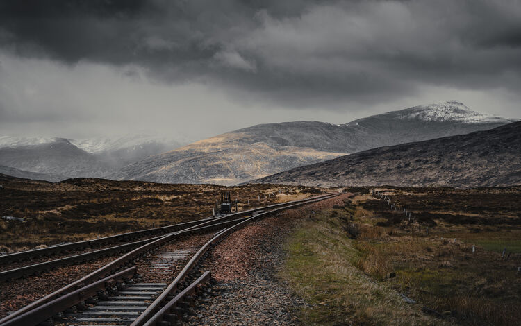 Heading into the Hills. Corrour Station.