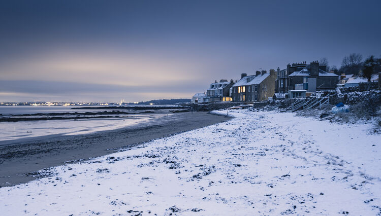 Lower Largo Beach in the Snow