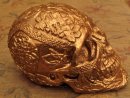 Human Replica skull, Celtic, gold mirror paint. Etsy, PJCreationCraft