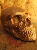 Human Replica skull, Gold mirror paint, Etsy, PJCreationCraft.