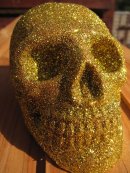 Replica skull, glitter covered.