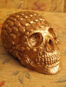 Human Replica skull, diamond design, gold mirror spray, Etsy PJCreationCraft.