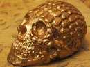 Human Replica skull, diamond design, gold mirror paint, Etsy PJCreationCraft