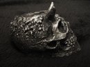 Human horned skull, tea candle, Etsy PJCreationCraft