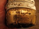 Little Ripped gold paint base, Hypertufa plant pot 565-24