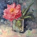 #30days20 Em’s peony 8x8” oil on board