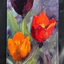 #30days20 challenge Venetian tulips Oil on board 8 x 4”SOLD