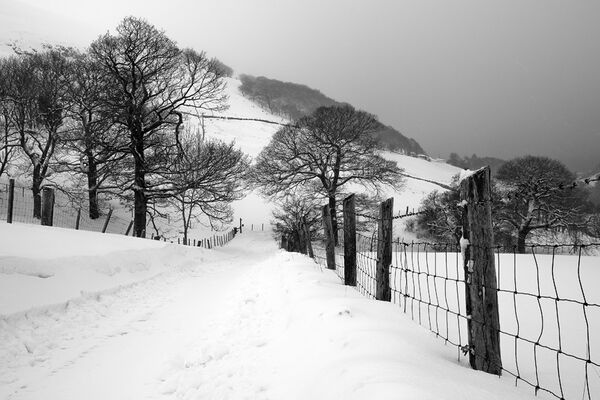 Cwmtillery from the Reservoir Road during heavy snowfall. Cwmtillery Reservoir Road Winter Snowfall