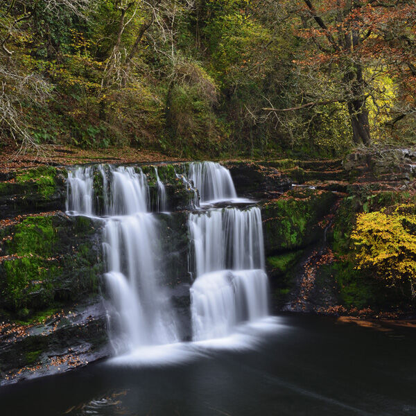 Sgwd Y Pannwr in Autumn. Sgwd Y Pannwr Afon Hepste waterfall autumn