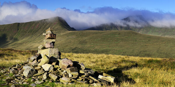 Pen y Fan and Cribyn from Fan y Big. Pen y Fan Cribyn Brecon Beacons