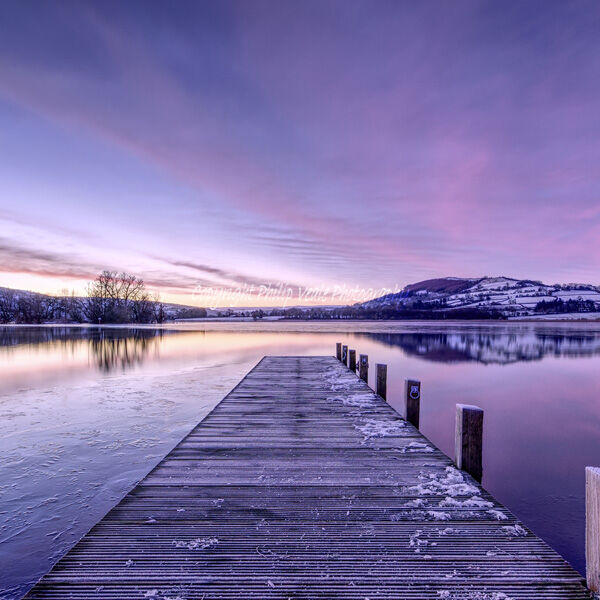 Llangorse Lake Blue Hour Sunrise in Winter