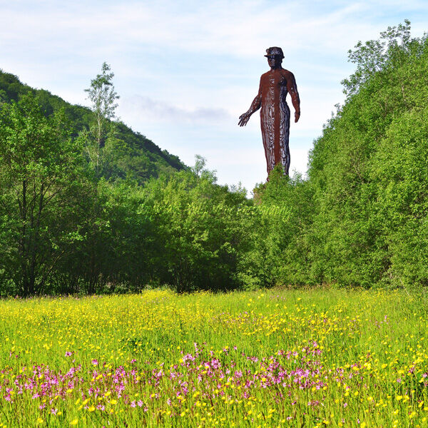 Guardian, Six Bells Mining Disaster Memorial, statue, summer,