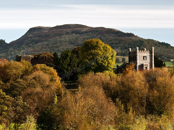 Abergavenny Castle and the Skirrid.