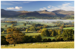 Autumn mist rising in the Brecon Beacons.