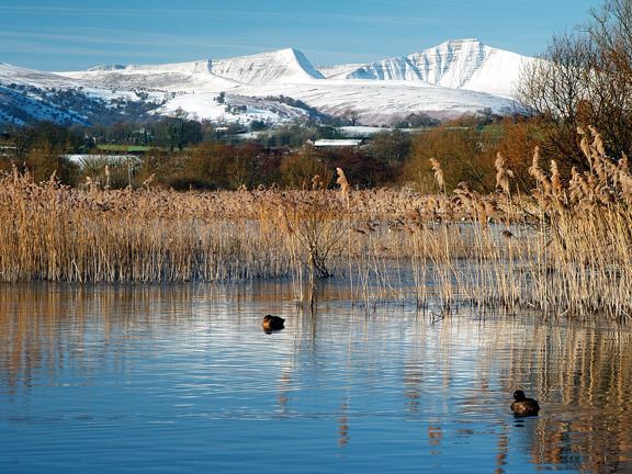 Llangorse Lake, Pen Y Fan and Cribyn.