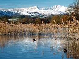 Llangorse Lake, Pen Y Fan and Cribyn.