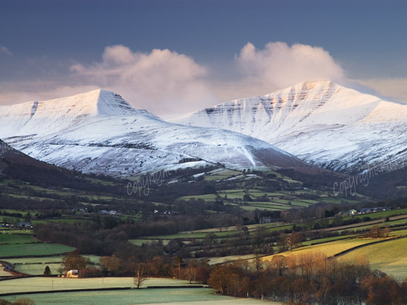 Snow covered peaks of the Beacons.