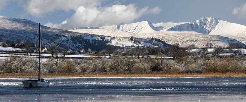 A frozen Llangorse Lake & Brecon Beacons. Limited Edition of 100.