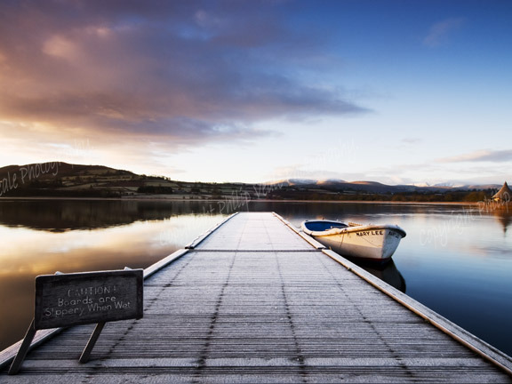 The Mary Lee at Dawn.Llangorse Lake.