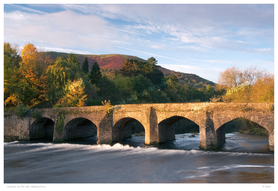 Autumn on the Usk, Abergavenny.