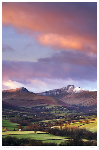 Winter sunrise, Pen y Fan and Cribyn.