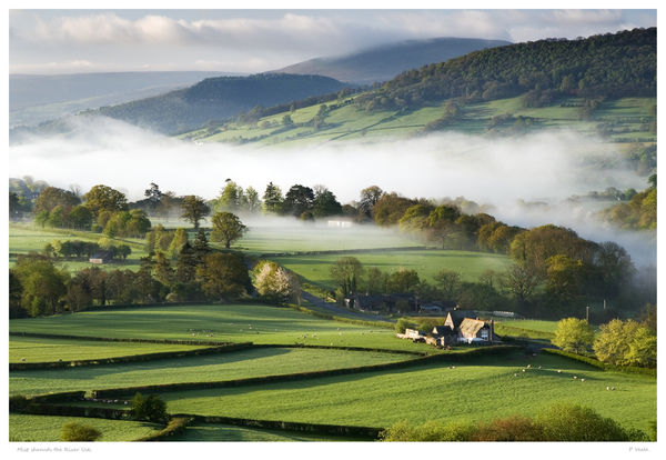 Mist shrouds the River Usk.