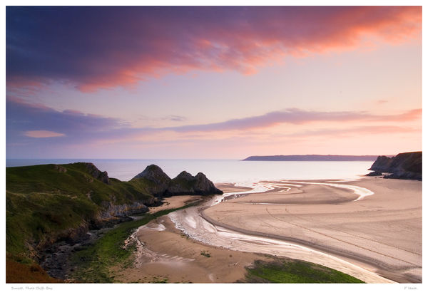 Sunset, Three Cliffs Bay.